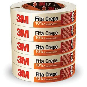 Fita Crepe Escolar 3m 101 24mm X 50m - Pacote Com 5 Unidades