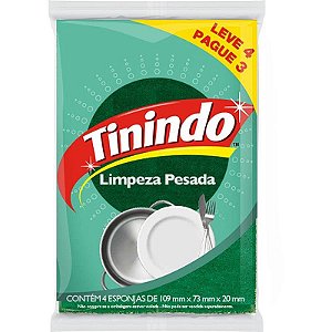 Esponja Para Limpeza Tinindo Leve 4 Pague 3 - Pacote Com 04 Unidades