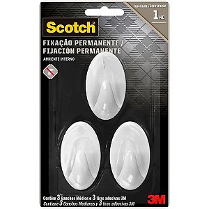 Gancho Plástico Scotch Plast. Extrema Med. C/3 Blister