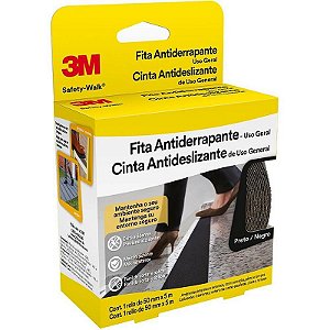 Fita Para Demarcação De Solo Antiderrapante 50mm X 5m - Preto