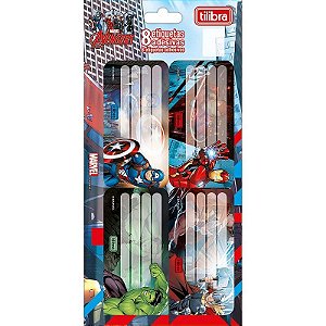 Etiqueta Escolar Decorada Avengers - Pacote Com 8 Etiquetas 100x208mm