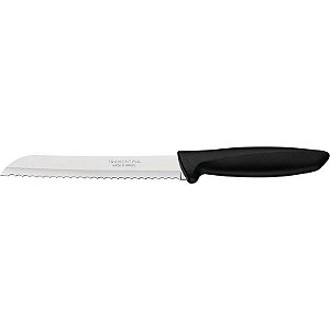 Faca Para Pão Tramontina Plenus Inox 7" Com Cabo Preto
