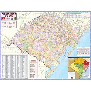Mapa Escolar Do Estado Do Rio Grande Do Sul - 120cm X 90cm