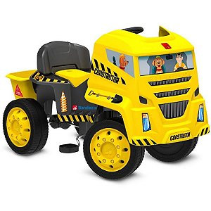 Veículo A Pedal Caminhão Construtor Amarelo Até 35kg