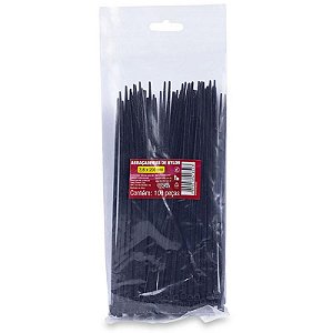 Abraçadeira Nylon Preta 3,6x200mm Pacote Com 100