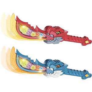 Fantasia Acessório Espada Dino Power Com Luz, Som E Movimento