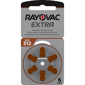 Pilha Bateria Aparelho Auditivo Tam312 Rayovac Blister Com 6