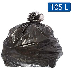 Saco Para Lixo Reforçado 105l Preto 75x105cm 5 Micras - Pacote Com 100 Unidades