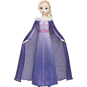 Boneca Disney Frozen Elsa Festival De Inverno Com Vestido E Capa