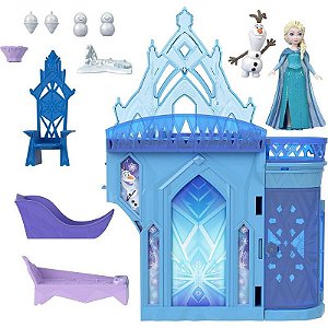 Boneca Disney Frozen Mini Palácio De Gelo Com Elsa E Olaf