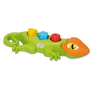 Brinquedo Educativo Lagartixa Didática Com Blocos Coloridos