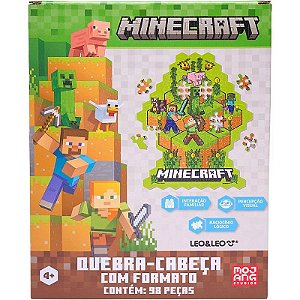 Quebra-cabeça Cartonado Minecraft Formato 98 Pecas
