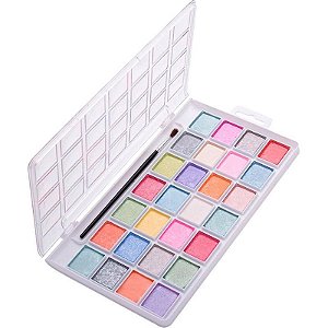 Aquarela Escolar Picnic Perolizada 28 Cores Com Estojo E Pincel