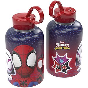Garrafa Plástica Cilíndrica Spidey 280ml Vermelha