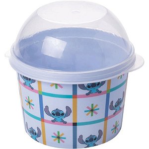 Pote Plástico Stitch Multiuso 400ml Para Lanches E Guloseimas