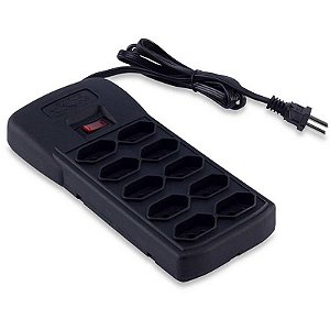 Filtro De Linha Com 10 Tomadas Proteção/adaptador 1,2m - Preto