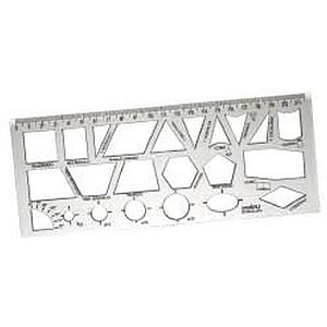 Régua Plástica Geométrica Escolar Cr 22cm - Pacote Com 10 Unidades