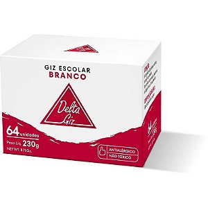Giz Escolar Branco Delta - 40 Caixas Com 64 Palitos Cada