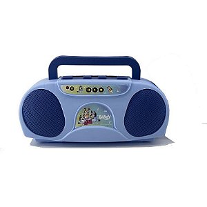 Brinquedo Bluey Boom Box Karaokê Com Cabo P2 E Função Amplificadora
