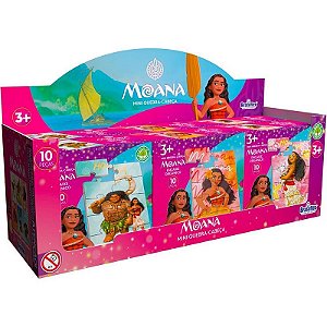 Quebra-cabeça De Madeira Moana Mini 10 Peças Display Com 6 Unidades