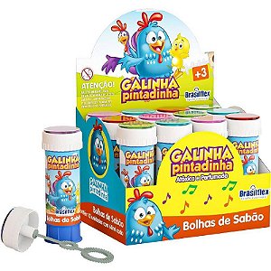 Bolha De Sabão Galinha Pintadinha - Bolha De Sabão Em Embalagem Plástica Muito Resistente Com Uma Linda Ilustração Em Co