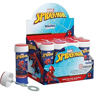 Bolha De Sabão Spider Man 60ml Com Jogo - Caixa Com 12 Unidades