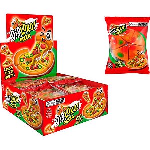 Doce Pizza De Gelatina Sabor Tutti-frutti Display Com 24 Unidades