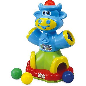 Brinquedo Educativo Vaquinha Muuu Com 4 Bolinhas - A Partir De 6 Meses