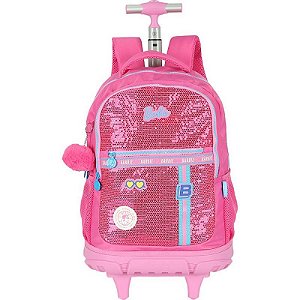 Mochila Com Rodinha Barbie Pink G C/paete