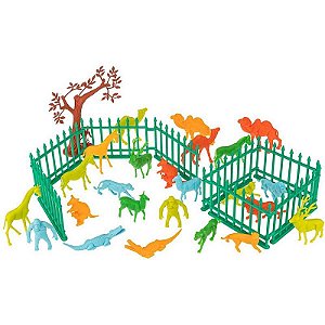 Miniatura Colecionável Zoológico Playset Com Arvores