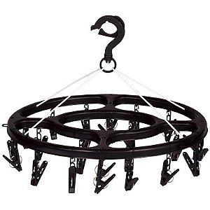 Varal Mini Oval 24 Prendedores Preto