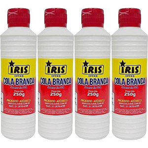 Cola Escolar Iris Branca 250g. Pacote Com 04