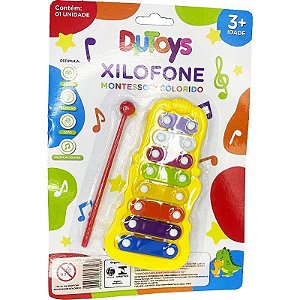Instrumento Musical Xilofone Montessori Colorido Infantil