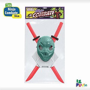 Fantasia Acessório Ninja Combate Com Máscara 58cm Kit Completo