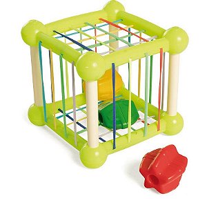 Brinquedo Educativo Desafio à Fio Cubo Com Elástico Tateti