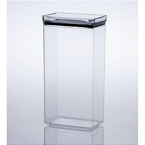 Pote Acrílico Hermético Lumini 2600ml Retangular Transparente