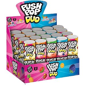Doce Push Pop Duo Display Com 20 Unidades
