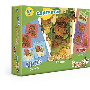 Quebra-cabeça Cartonado Capivara Super Kit 3 Em 1