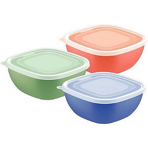 Pote Plástico Mix Color 2l Com Tampa Transp Sortido