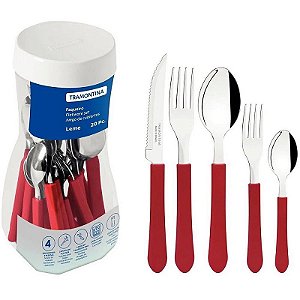 Talher Faqueiro Leme 20pc Inox Vermel