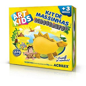 Massa Para Modelar Criativa Art Kids Dinossauro 3 Amarelo
