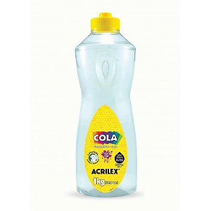 Cola Escolar Transparente 1kg Acrilex - Pacote Com 3