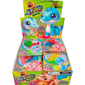 Doce Dino Gummy Balas De Gelatina Tutti Frutti Display Com 24 Unidades