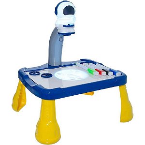 Brinquedo Para Colorir Mesa Space Com Projetor Azul
