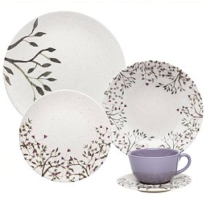 Conjunto De Jantar Oxford Unni Lilac 20 Peças Em Cerâmica