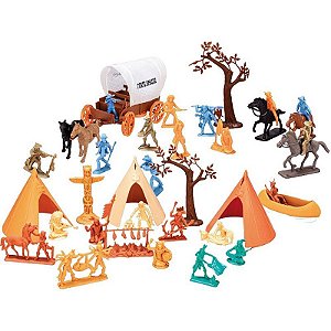 Miniatura Colecionável Acampamento Apache/cowboys