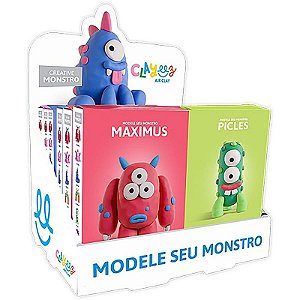 Massa Para Modelar Criativa Clayeez Monstros 38g (s) Display Com 12 Unidades