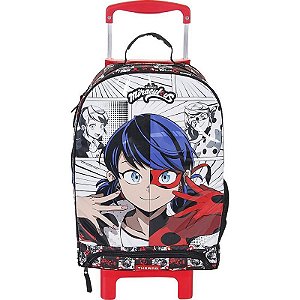 Mochila Infantil Com Rodinhas Miraculous Thermo G Com Compartimento Térmico