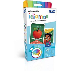 Jogo Educativo Cartas Geniais Idiomas Com 36