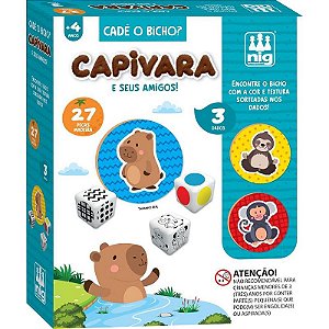 Brinquedo Educativo Cadê O Bicho Capivara Com 27 Peças Em Madeira